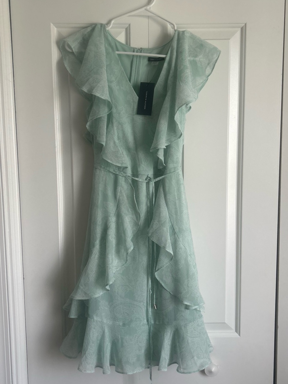 NWT Tommy Hilfiger Mint Ruffle Dress